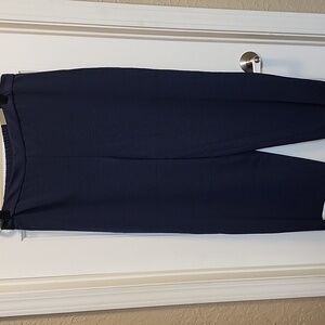Chico's Lightweight Pull on Straight Leg  Pants Navy Classic Rise Ankle sz 3(16)